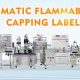 Automatic Flammable Liquids Bottle Filling Capping Labeling And Sealing Machine