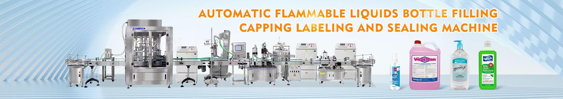 Automatic Flammable Liquids Bottle Filling Capping Labeling And Sealing Machine